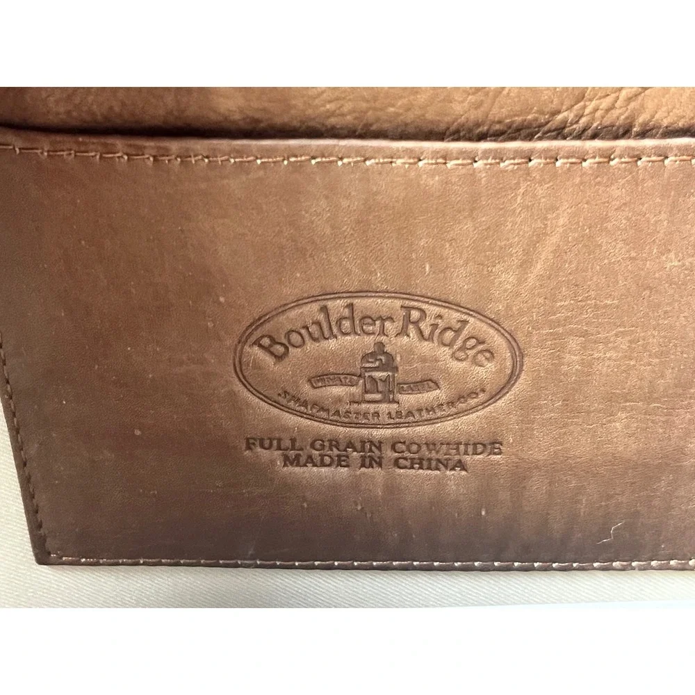 Boulder Ridge Tan Full Grain Cowhide Leather Briefcase Messenger Bag Laptop Case